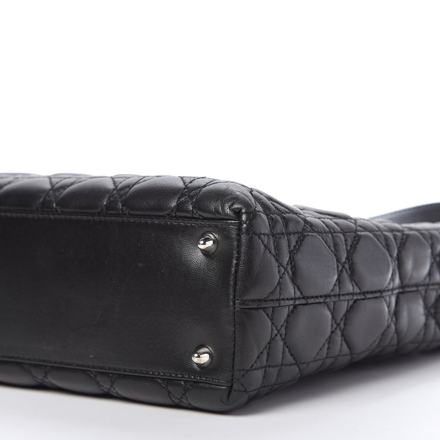 Lambskin Cannage Large Lady Dior Shopper Tote Black