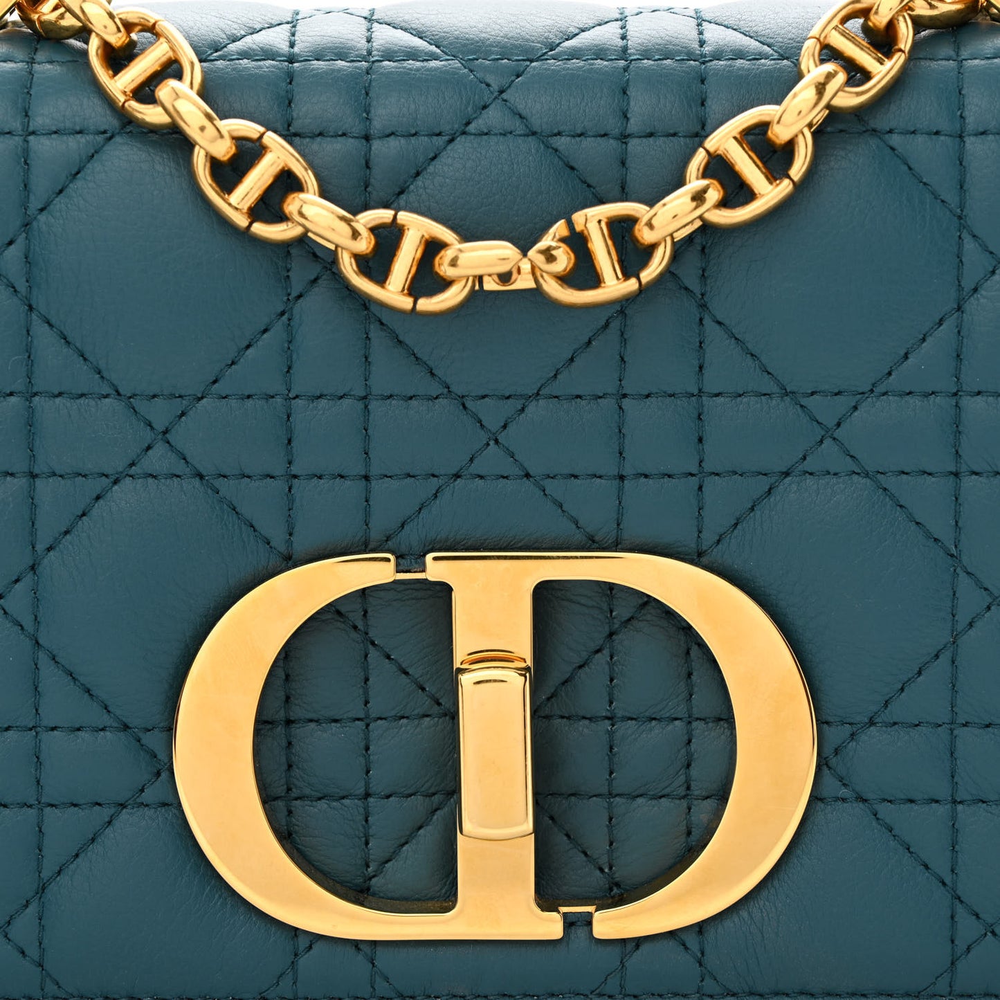 Lambskin Cannage Small Caro Bag Deep Ocean