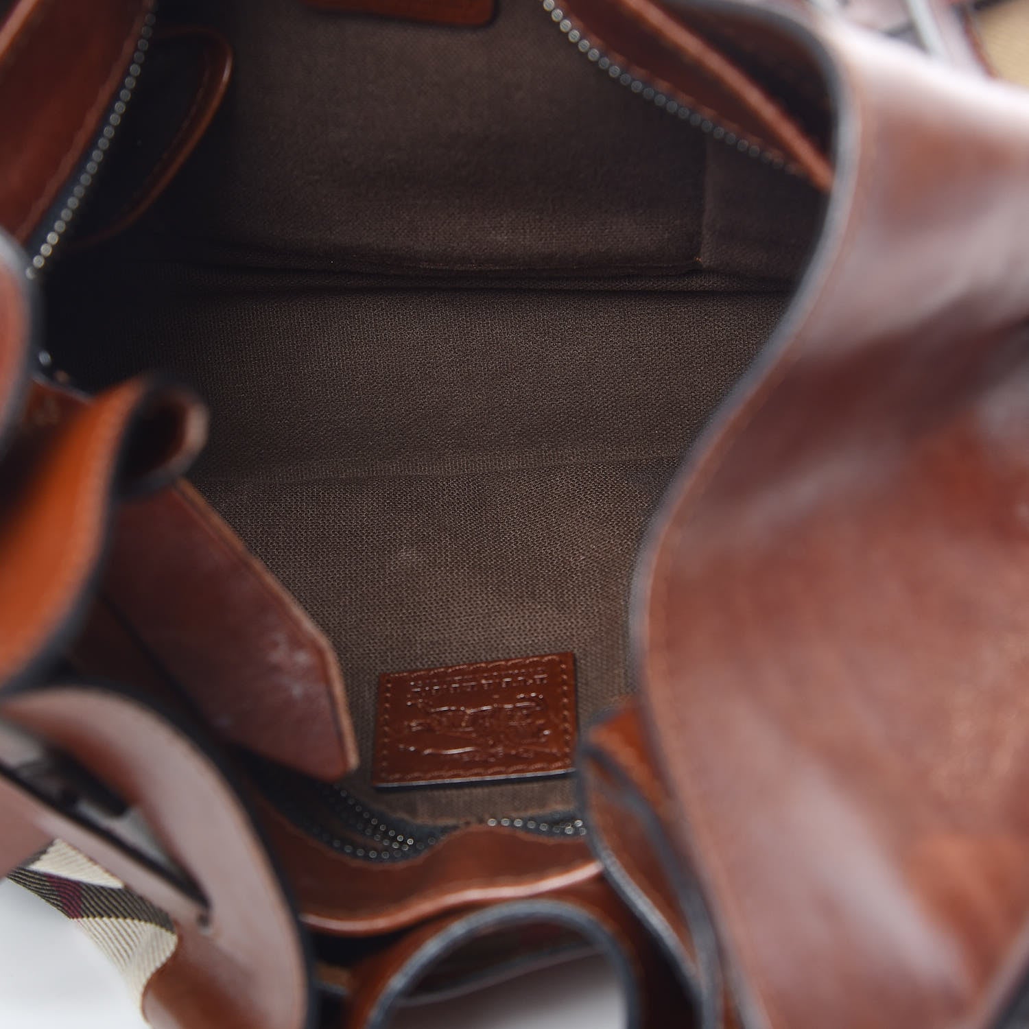 Burberry Bridle Calfskin House Check Kenton Hobo Brown 6 of 27