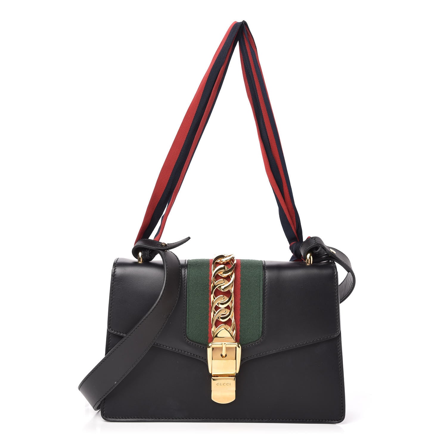 Gucci Calfskin Small Sylvie Shoulder Bag Black 1 of 10