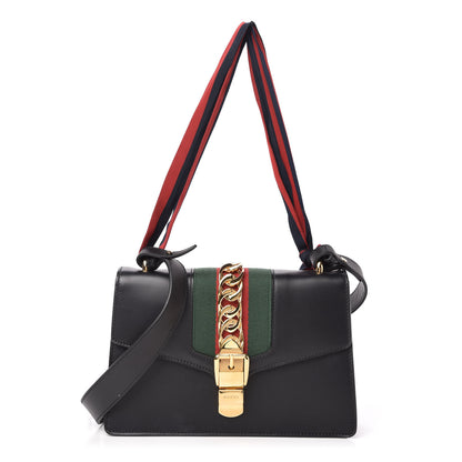 Gucci Calfskin Small Sylvie Shoulder Bag Black 1 of 10