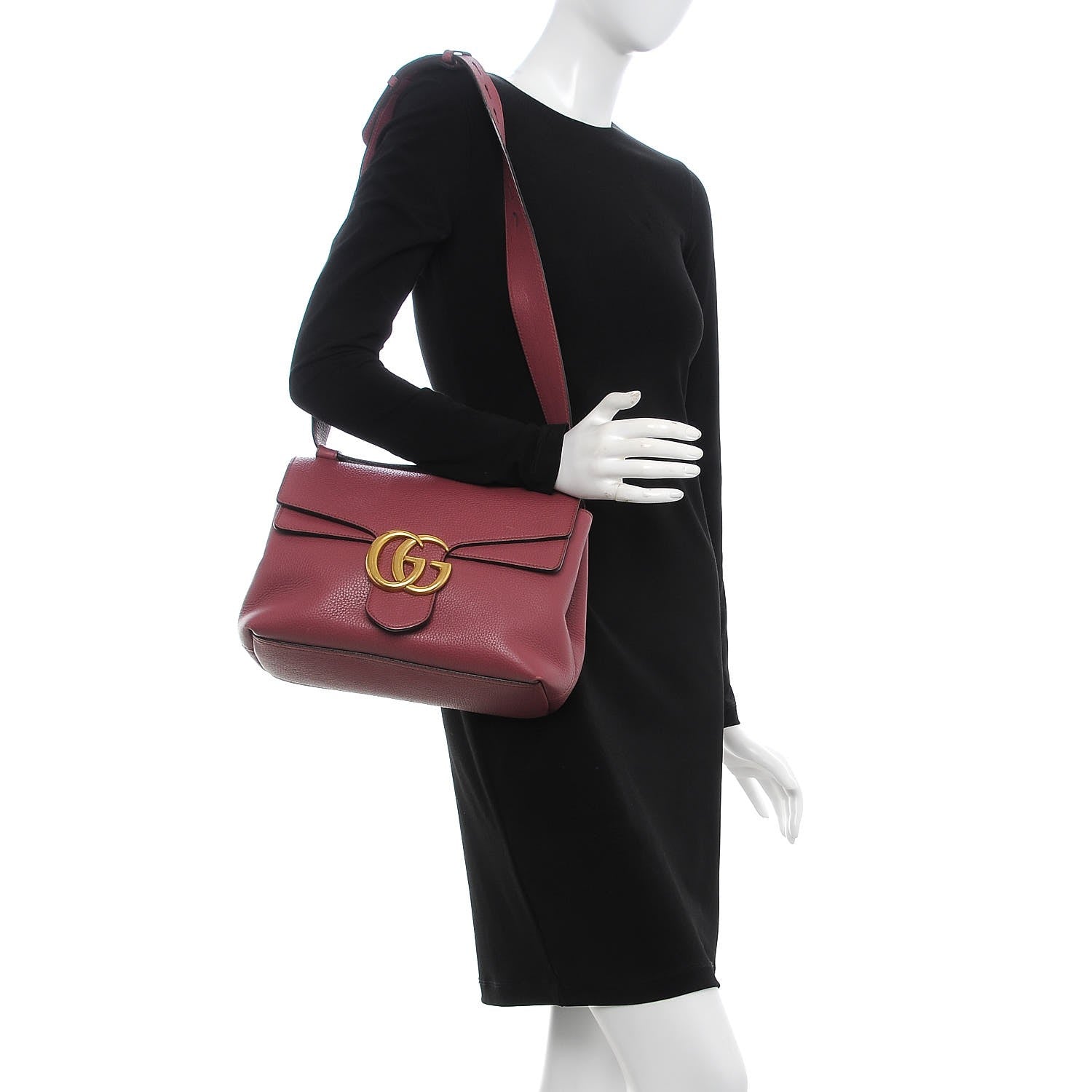 Gucci Cellarius Calfskin GG Marmont Shoulder Bag Dry Rose 2 of 7