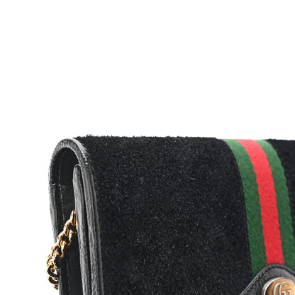 Gucci Suede Patent Web Ophidia Wallet On Chain Black 11 of 13