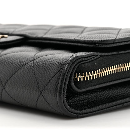 Chanel Caviar Quilted Phone Holder Wallet on Removable Chain Black 12 of 17