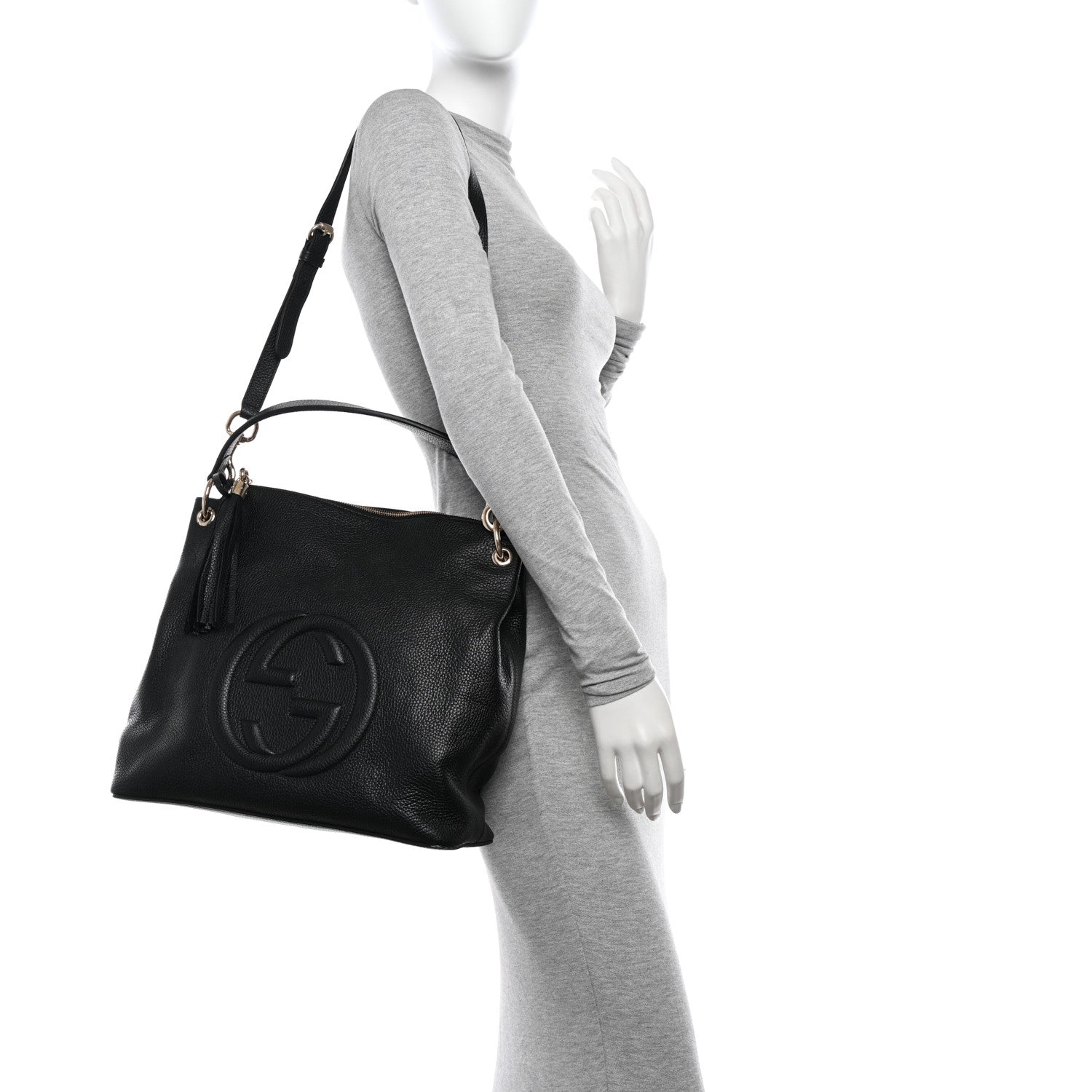 Gucci Pebbled Calfskin Large Soho Hobo Black 2 of 10