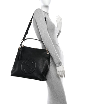 Gucci Pebbled Calfskin Large Soho Hobo Black 2 of 10