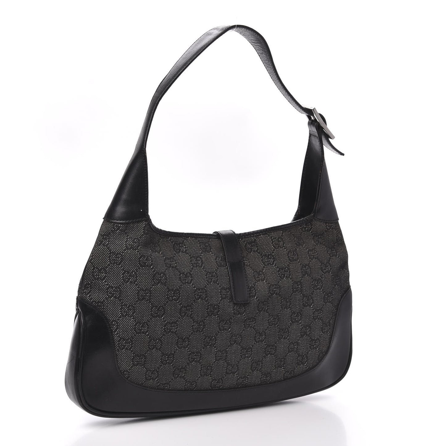 Denim Monogram Small Jackie O Hobo Black