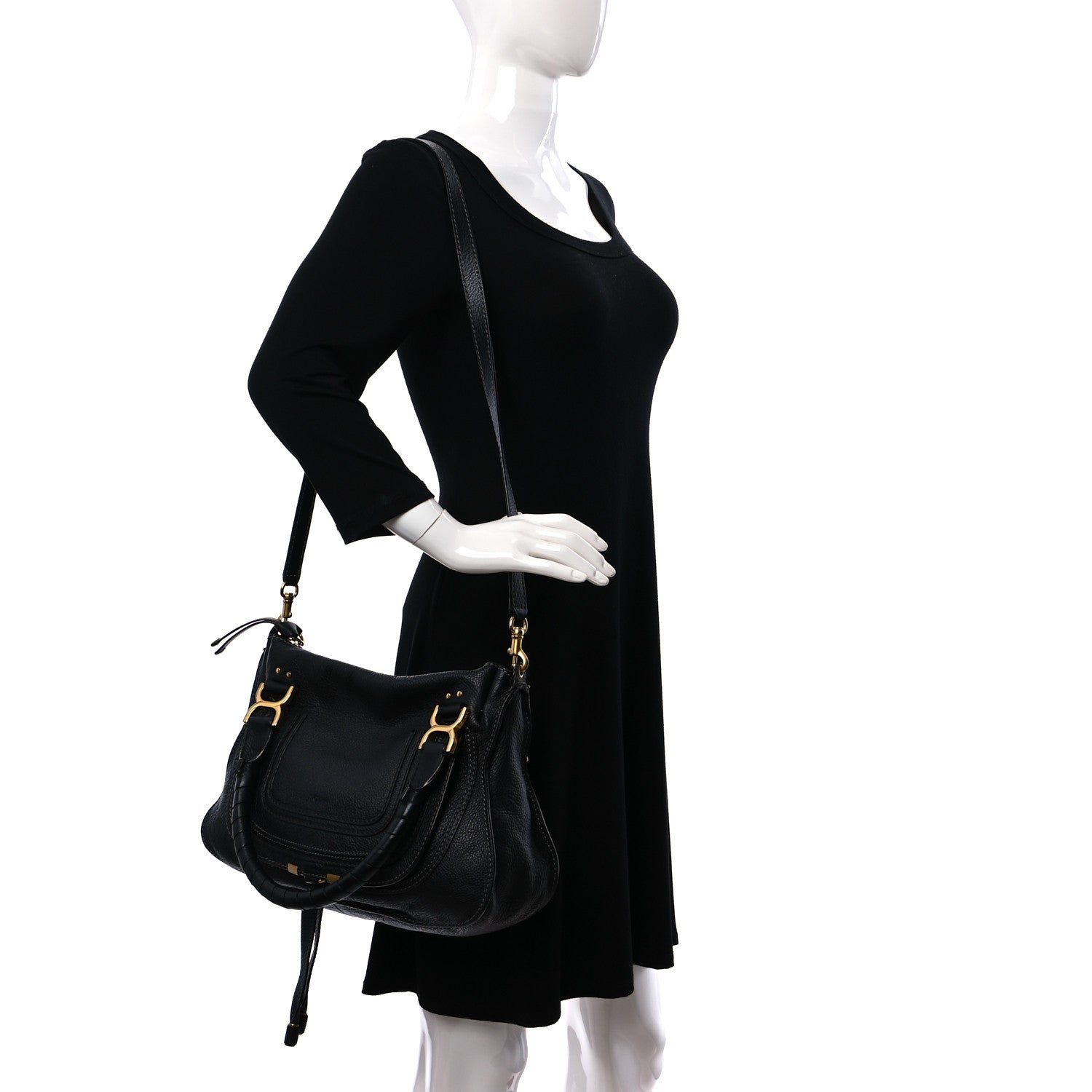 Chloe Calfskin Medium Marcie Satchel Black 2 of 13