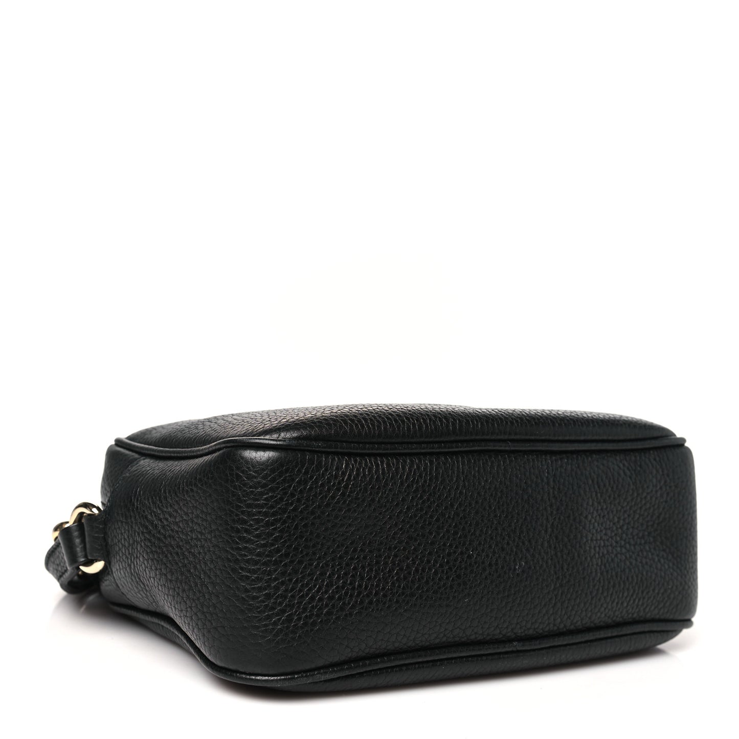 Pebbled Calfskin Small Soho Disco Bag Black