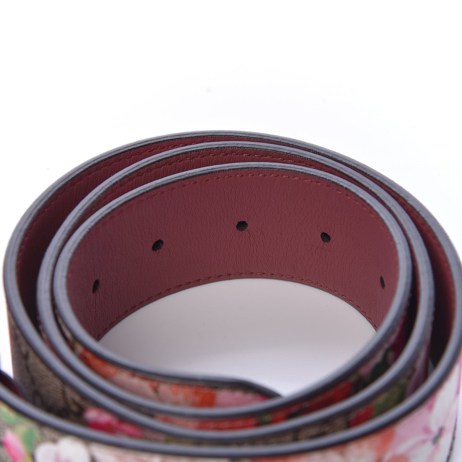 Gucci GG Plus Monogram Blooms Plaque Belt 95 38 Beige Multicolor Dry Rose 4 of 6