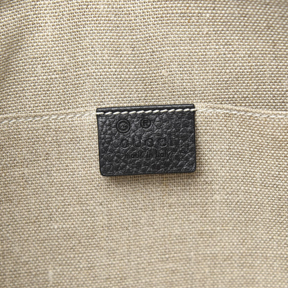 Gucci Pebbled Calfskin Large Bamboo Clutch Black 6 of 9