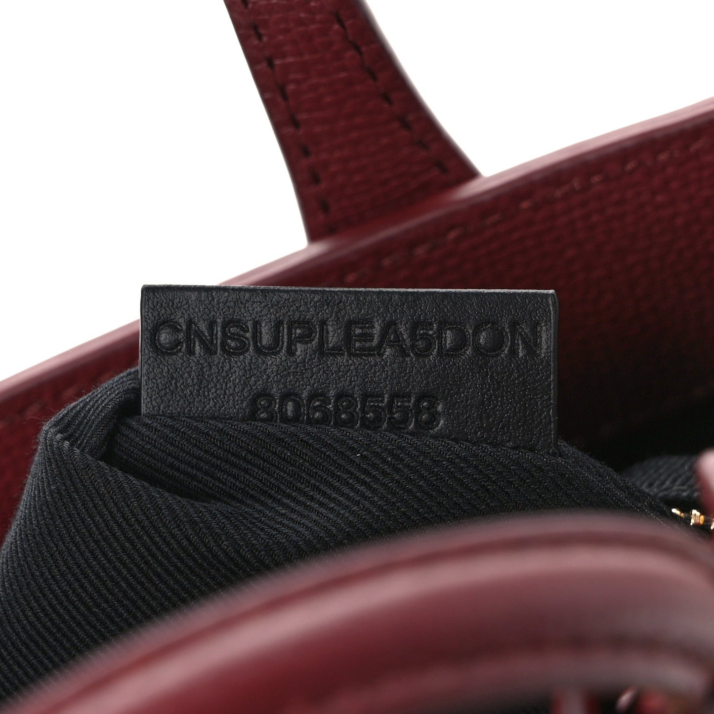 Grainy Calfskin House Check Small Banner Tote Crimson