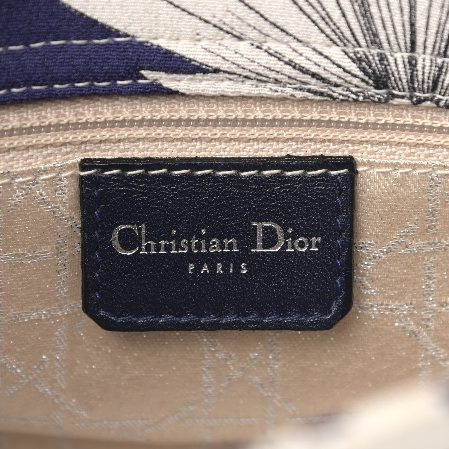 Christian Dior Canvas Floral Printed Mini Lady Dior Blue White 6 of 12