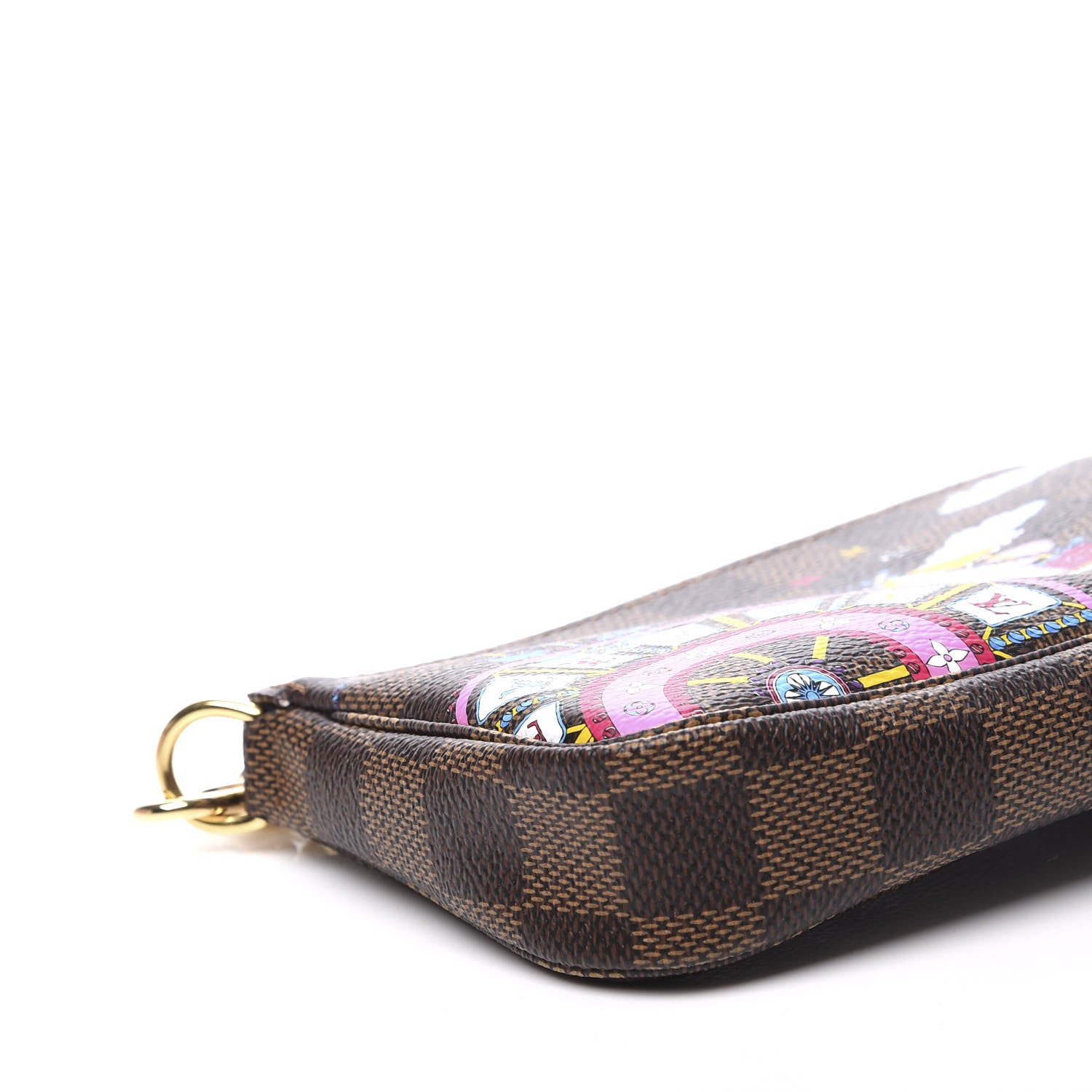 Louis Vuitton Damier Ebene 2020 Christmas Animation Big Wheel Mini Pochette Accessories Rose Ballerine 5 of 9