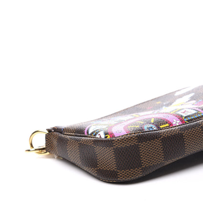 Louis Vuitton Damier Ebene 2020 Christmas Animation Big Wheel Mini Pochette Accessories Rose Ballerine 5 of 9