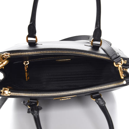 Prada Saffiano Small Galleria Double Zip Tote Black 6 of 8