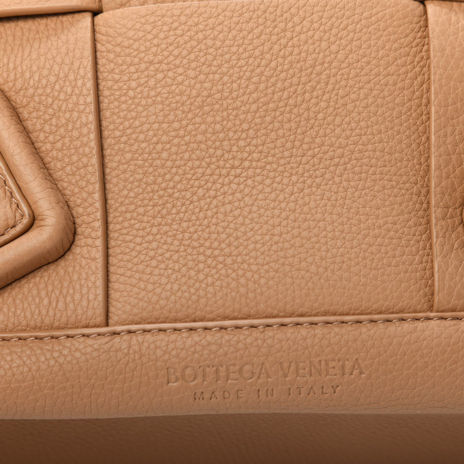 Bottega Veneta Grained Calfskin Maxi Intrecciato Arco 33 Caramel 10 of 10