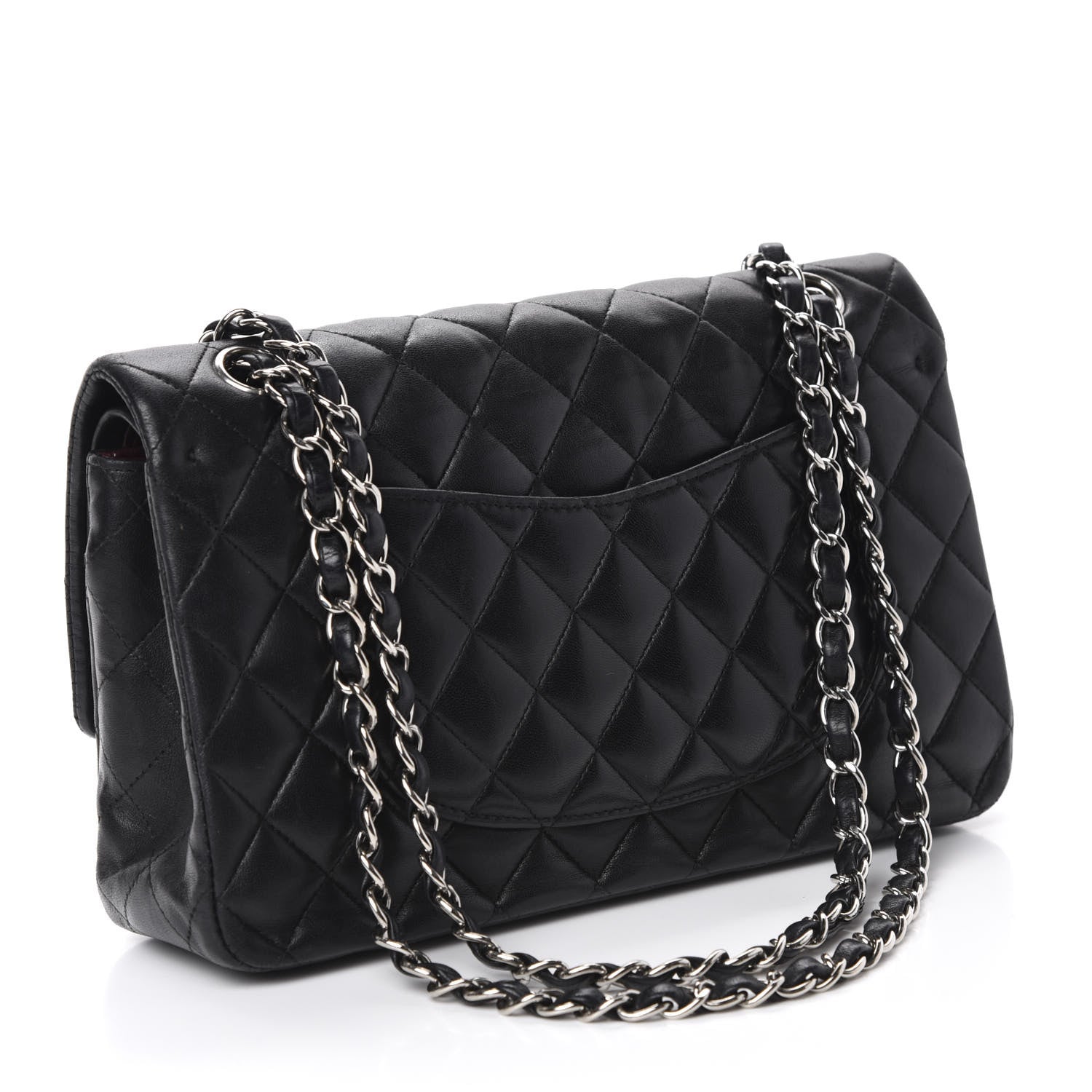 Chanel Lambskin Quilted Medium Double Flap Black 3 of 14