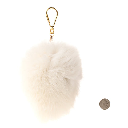 Louis Vuitton Fox Fur Fuzzy V Bag Charm White 2 of 6