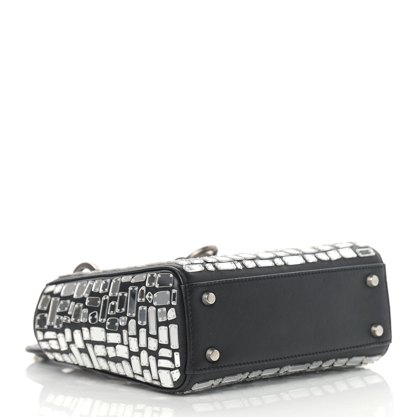 Smooth Calfskin Embroidered Mini Mosaic of Mirrors Lady Dior Black