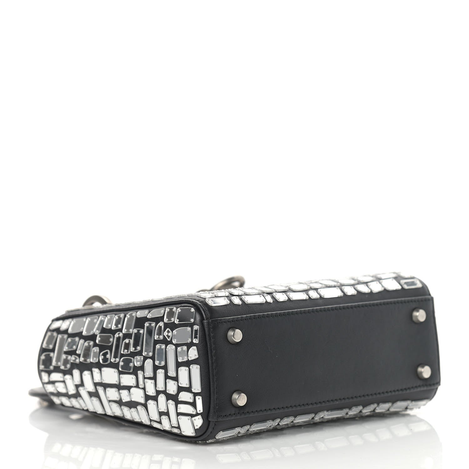 Christian Dior Smooth Calfskin Embroidered Mini Mosaic of Mirrors Lady Dior Black 4 of 11