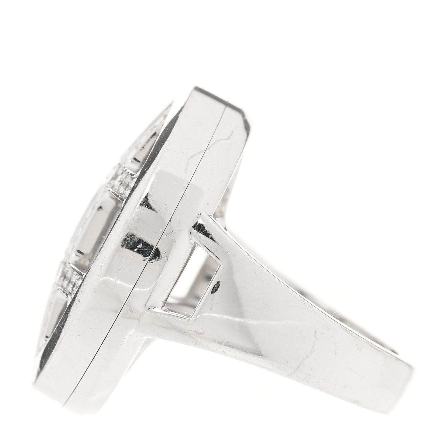 18K White Gold Diamond Mother of Pearl Pasha De Cartier Ring 52 6