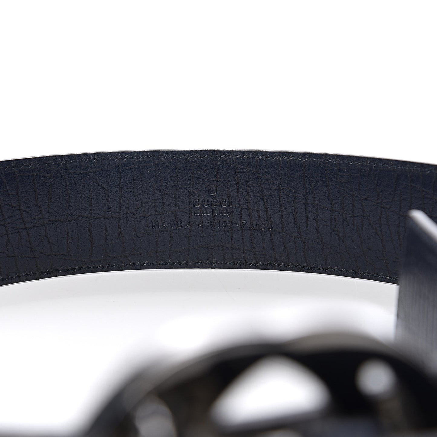 GG Plus Monogram Interlocking G Belt 75 Navy