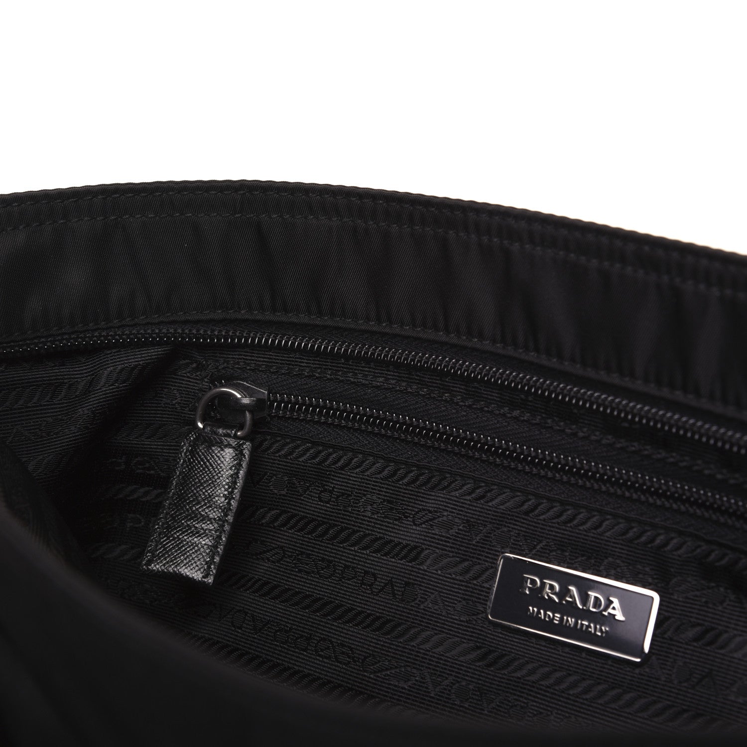 Prada Nylon Flat Messenger Bag Black 11 of 14
