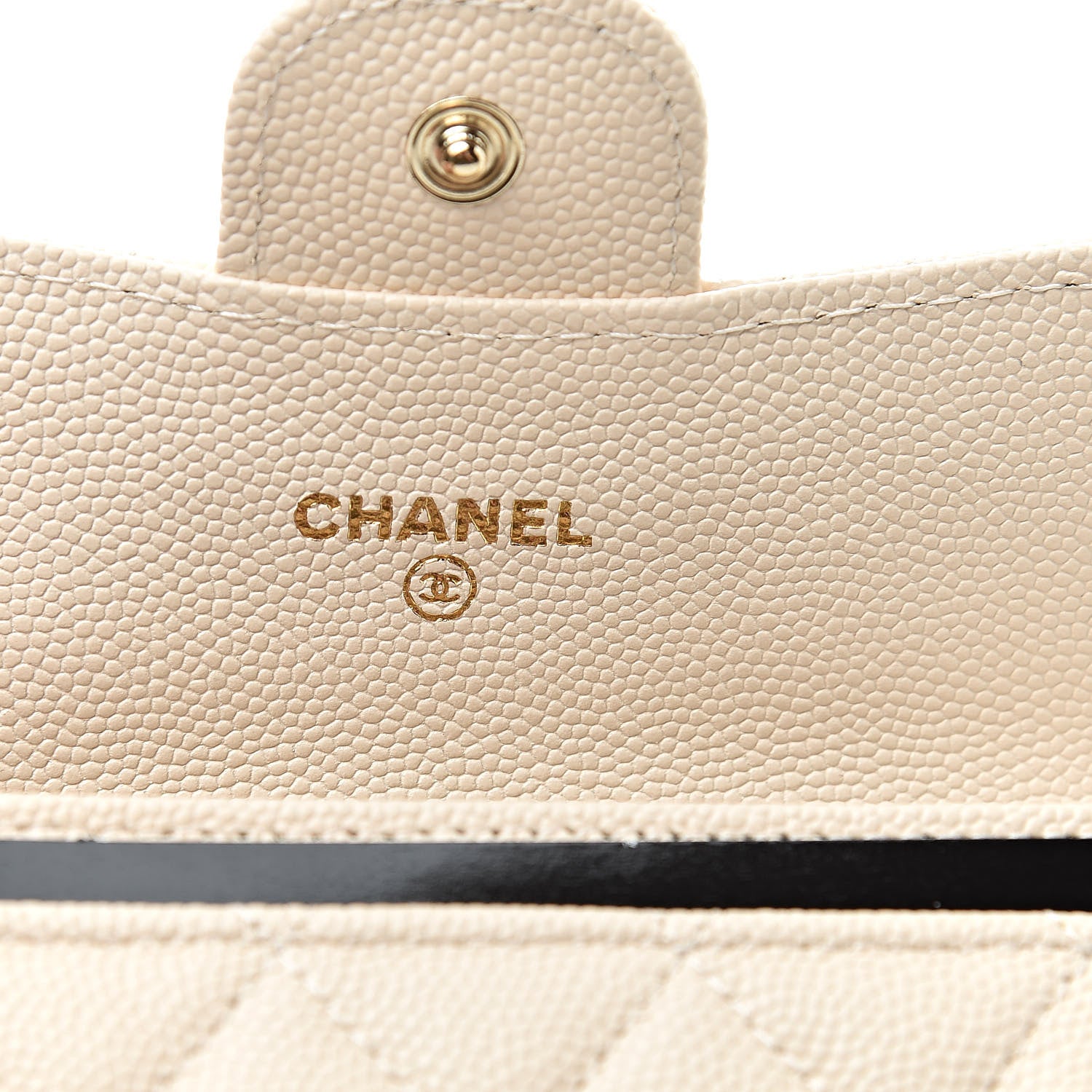 Chanel Caviar Quilted Flap Card Holder Wallet Light Beige 6 of 9
