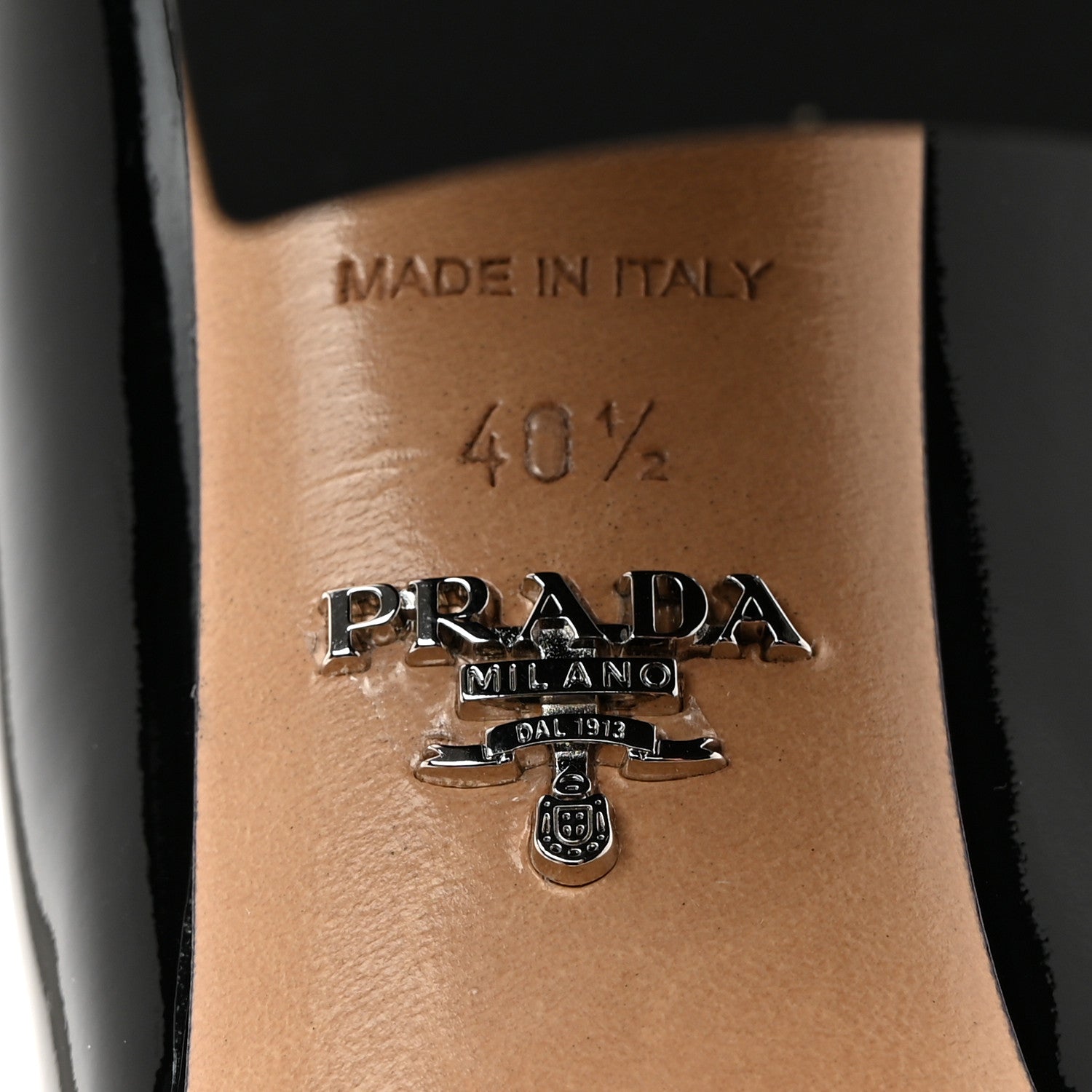 Prada Vernice Round Toe Pumps 40.5 Black 7 of 9
