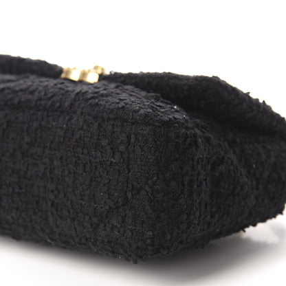 Chanel Tweed Quilted Medium 19 Flap Black 7 of 10