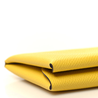 Hermes Epsom Calvi Duo Card Case Jaune De Naples 10 of 11