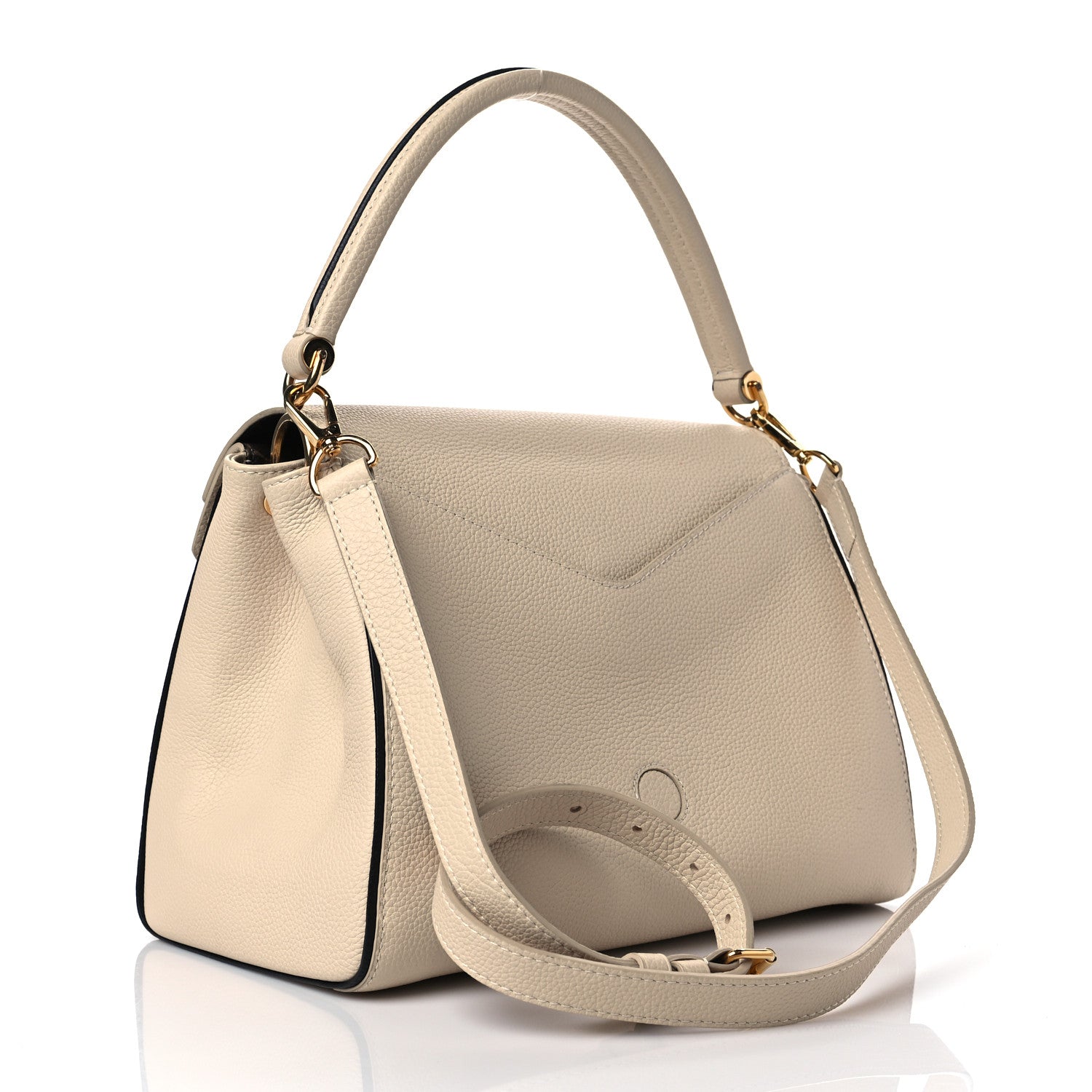 Louis Vuitton Grained Calfskin Monogram Double V Creme 3 of 9