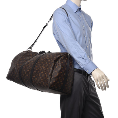 Louis Vuitton Monogram Macassar Keepall Bandouliere 55 2 of 14