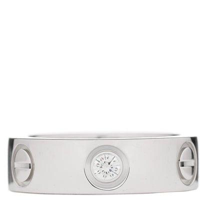 Cartier 18K White Gold 3 Diamond 5.5mm LOVE Ring 47 4 1 of 3