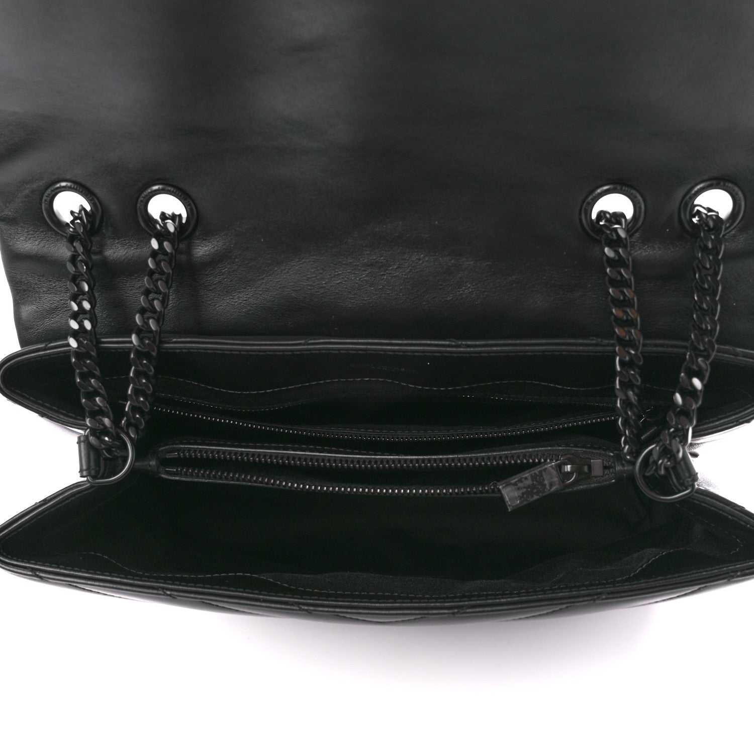 Saint Laurent Calfskin Y Quilted Monogram Monochrome Medium Loulou Chain Satchel Black 5 of 12