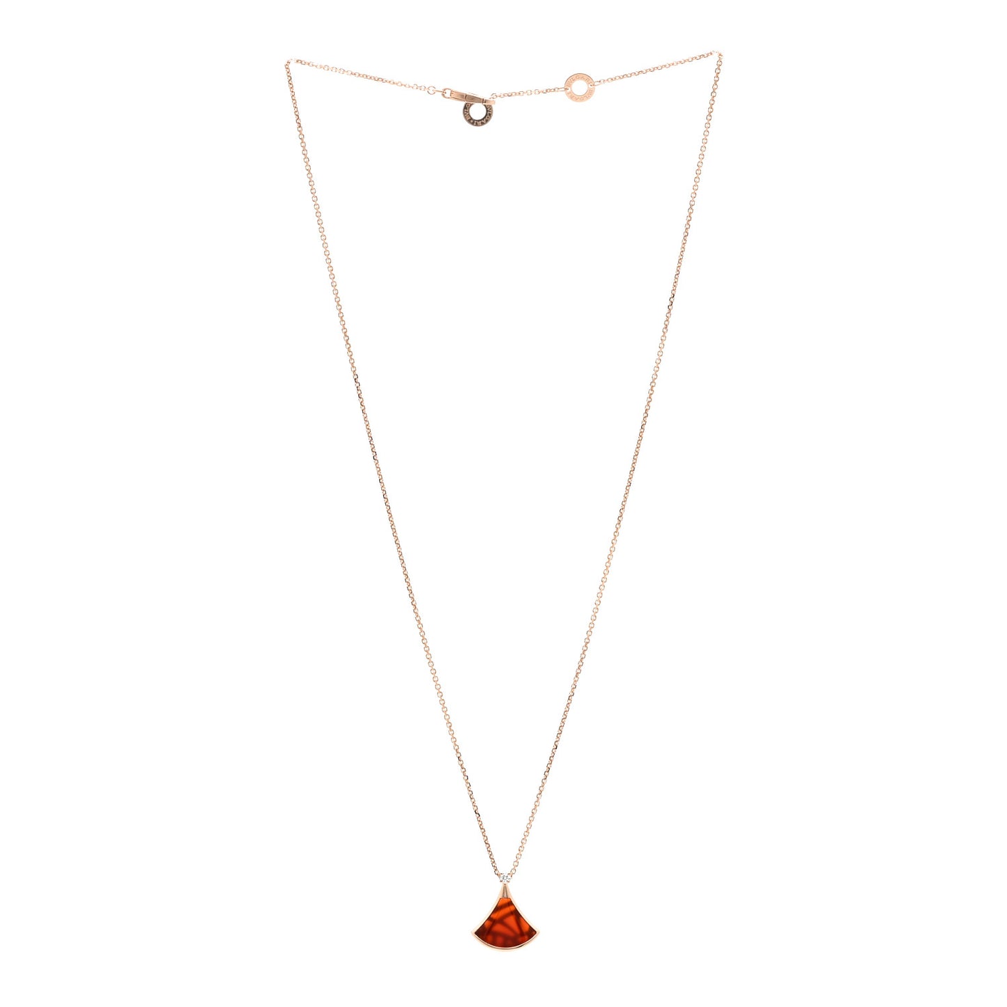 18K Rose Gold Diamond Carnelian Divas' Dream Pendant Necklace