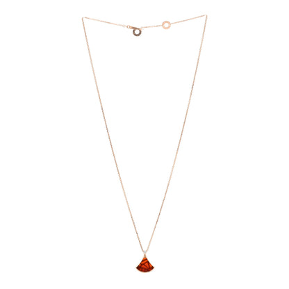 Bulgari 18K Rose Gold Diamond Carnelian Divas' Dream Pendant Necklace 3 of 5