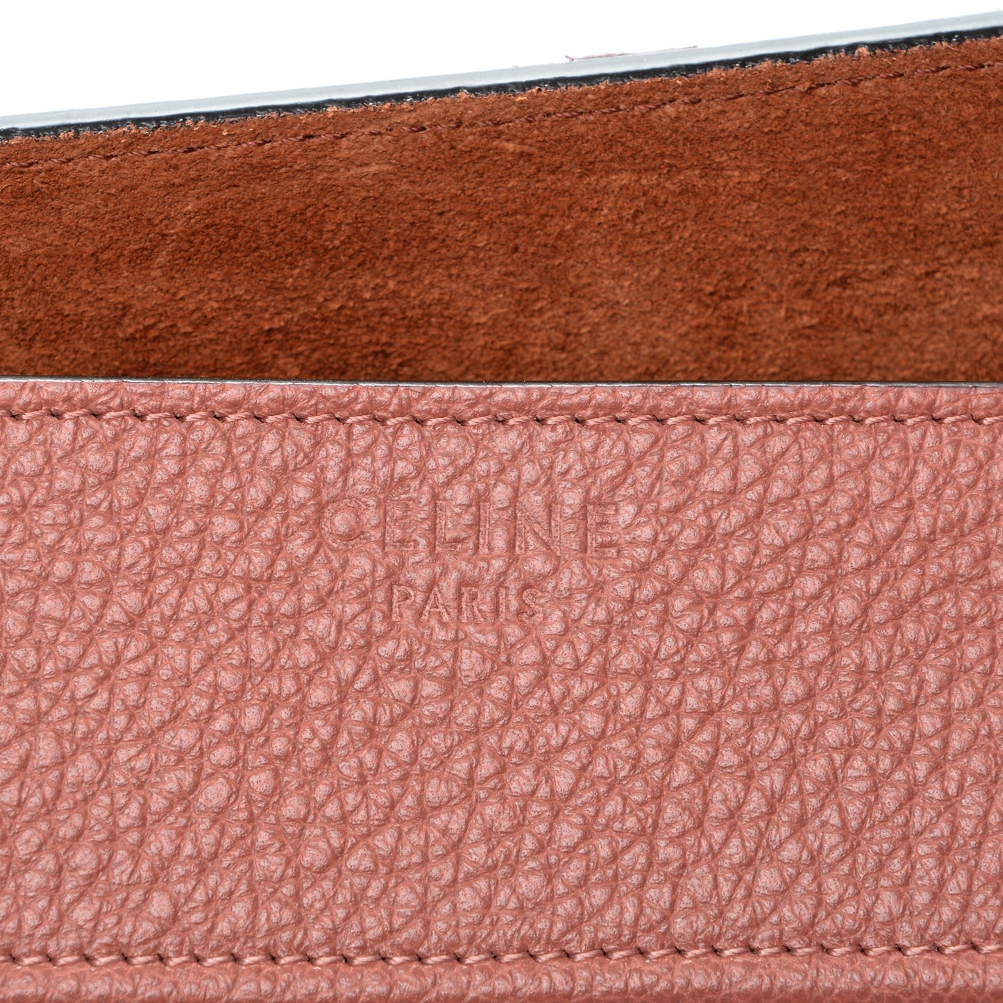 Shiny Grained Calfskin Medium Phantom Luggage Terracotta