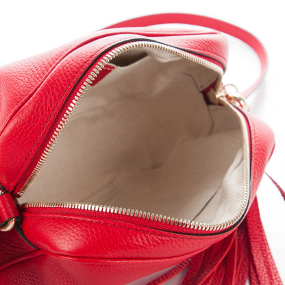 Gucci Pebbled Calfskin Small Soho Disco Bag Tabasco Red 5 of 7