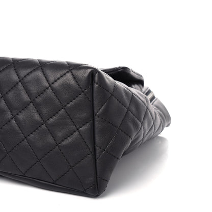 Chanel Metallic Lambskin Quilted Drawstring Backpack Black 9 of 10