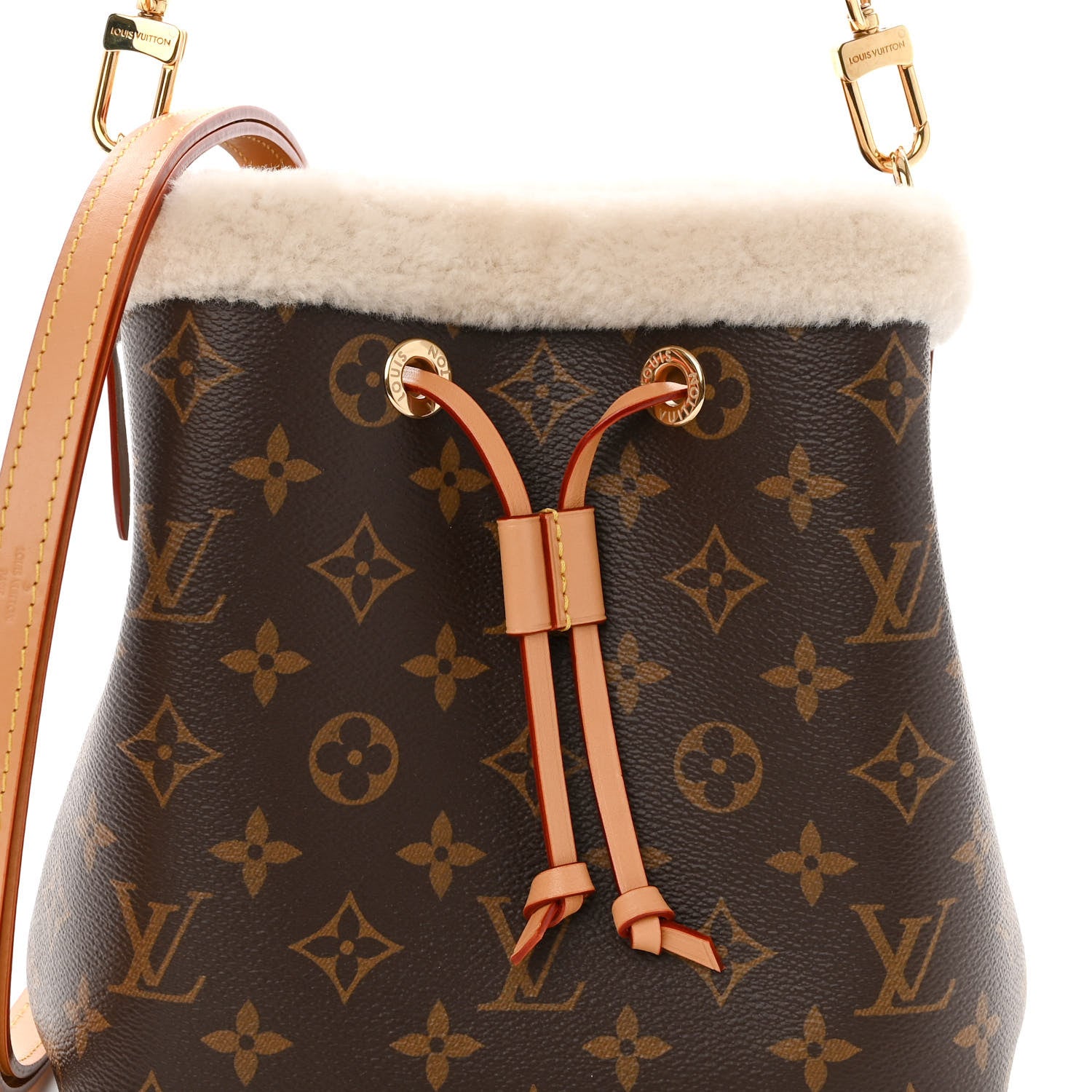 Louis Vuitton Monogram Shearling Cozygram Neonoe BB 8 of 11