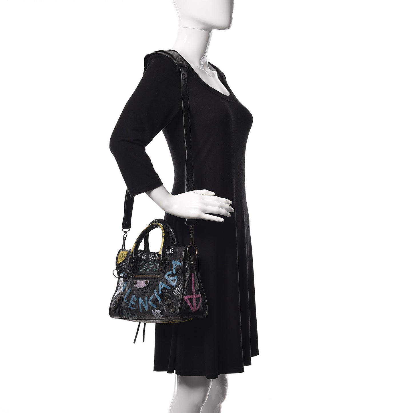 Agneau Graffiti All Over Classic Hardware S City Black Multicolor