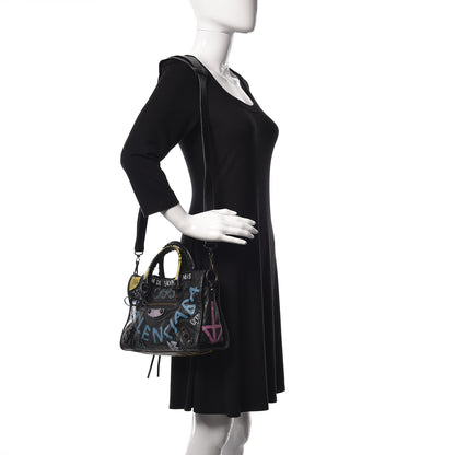 Balenciaga Agneau Graffiti All Over Classic Hardware S City Black Multicolor 2 of 9