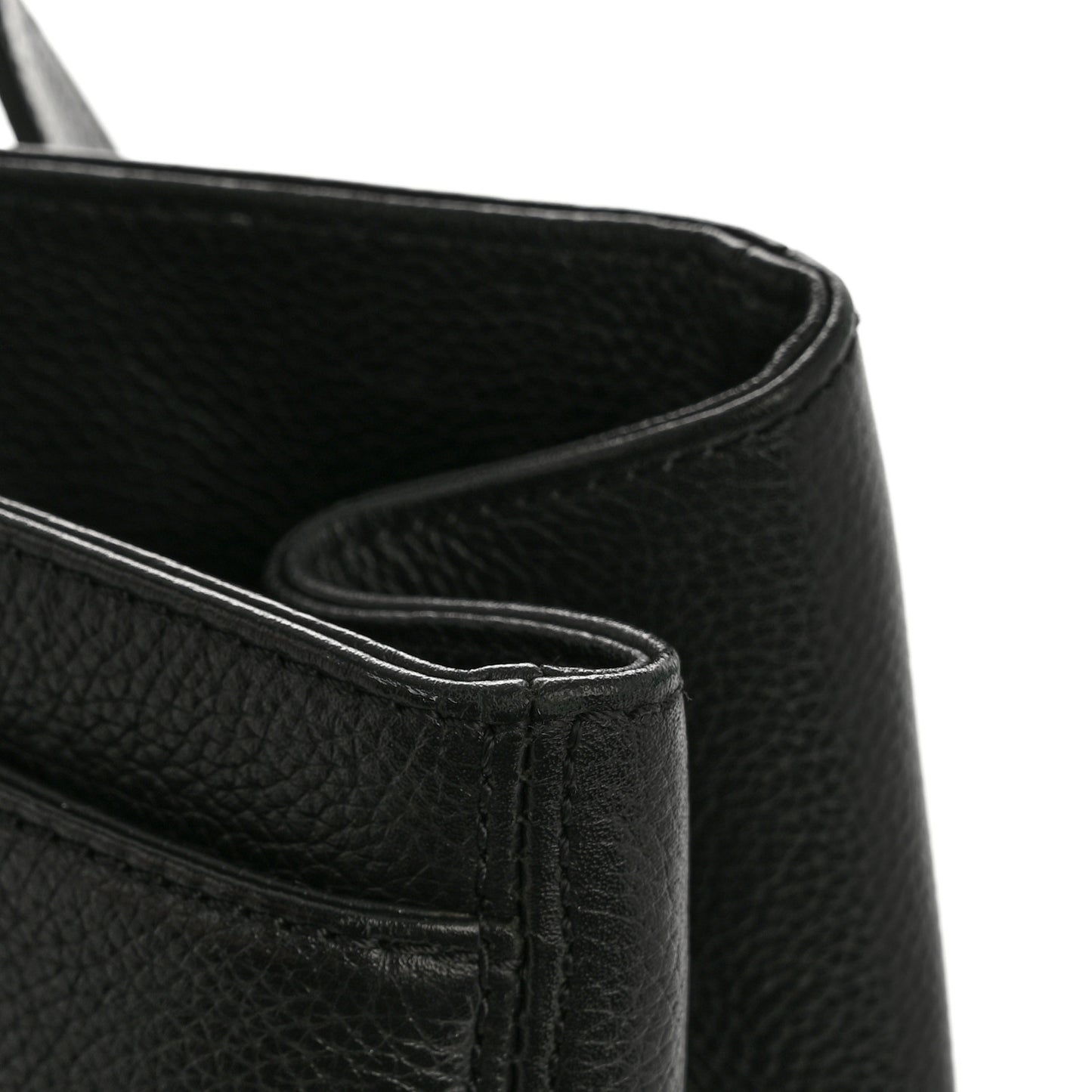 Calfskin Cerf Executive Shopper Tote Black