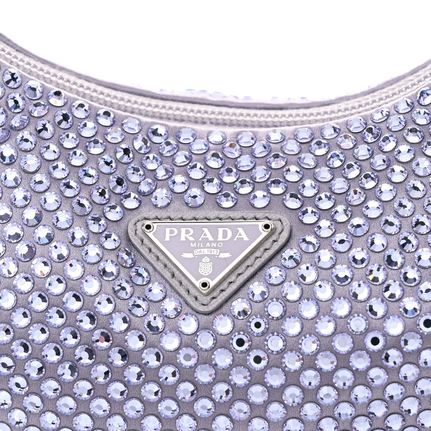 Satin Crystal Mini Re-Edition 2000 Bag Glicine