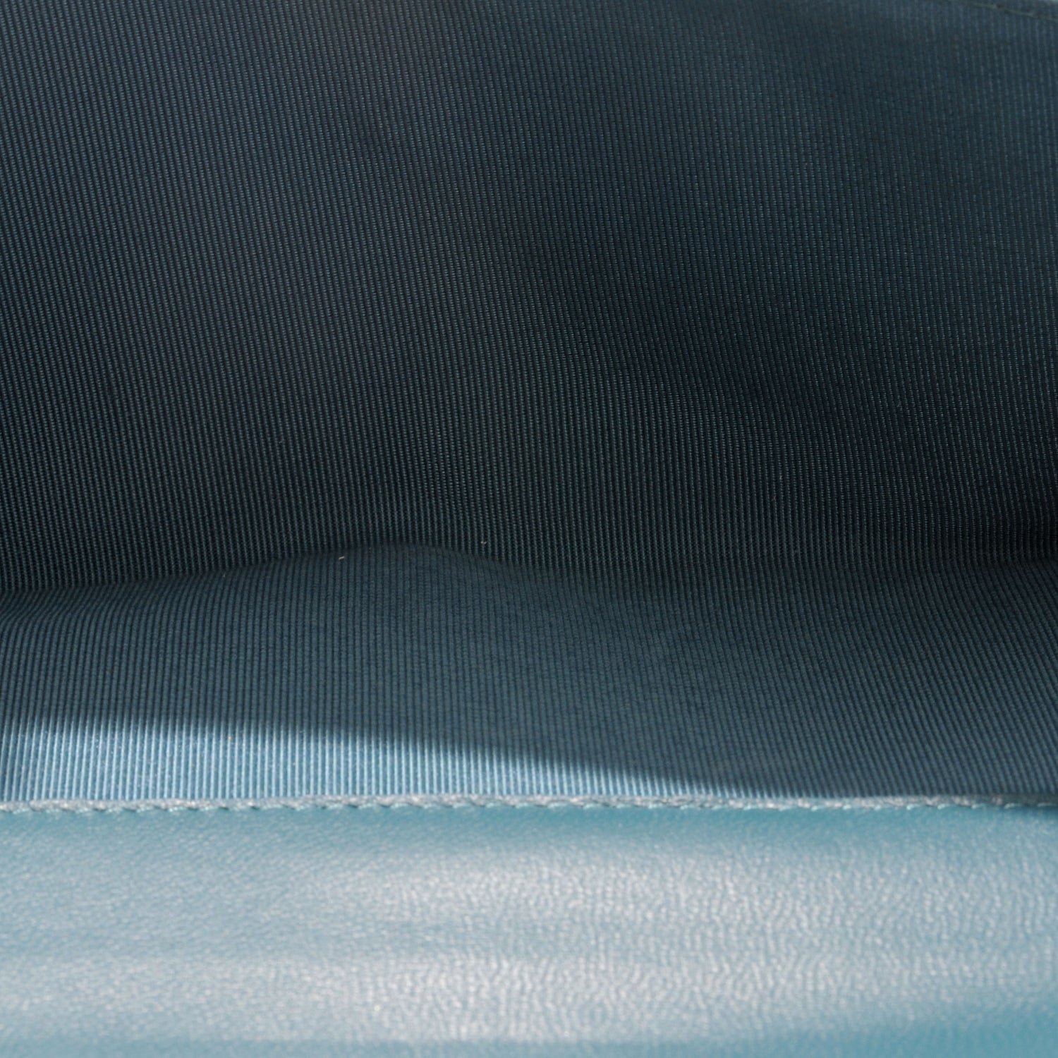Chanel Lambskin Quilted Long Flap Wallet Turquoise 8 of 8
