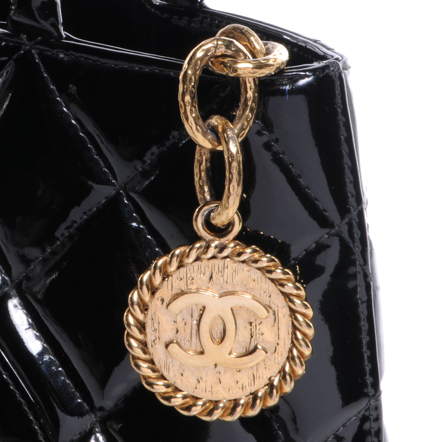 Chanel Patent Medallion Tote Black 8 of 8