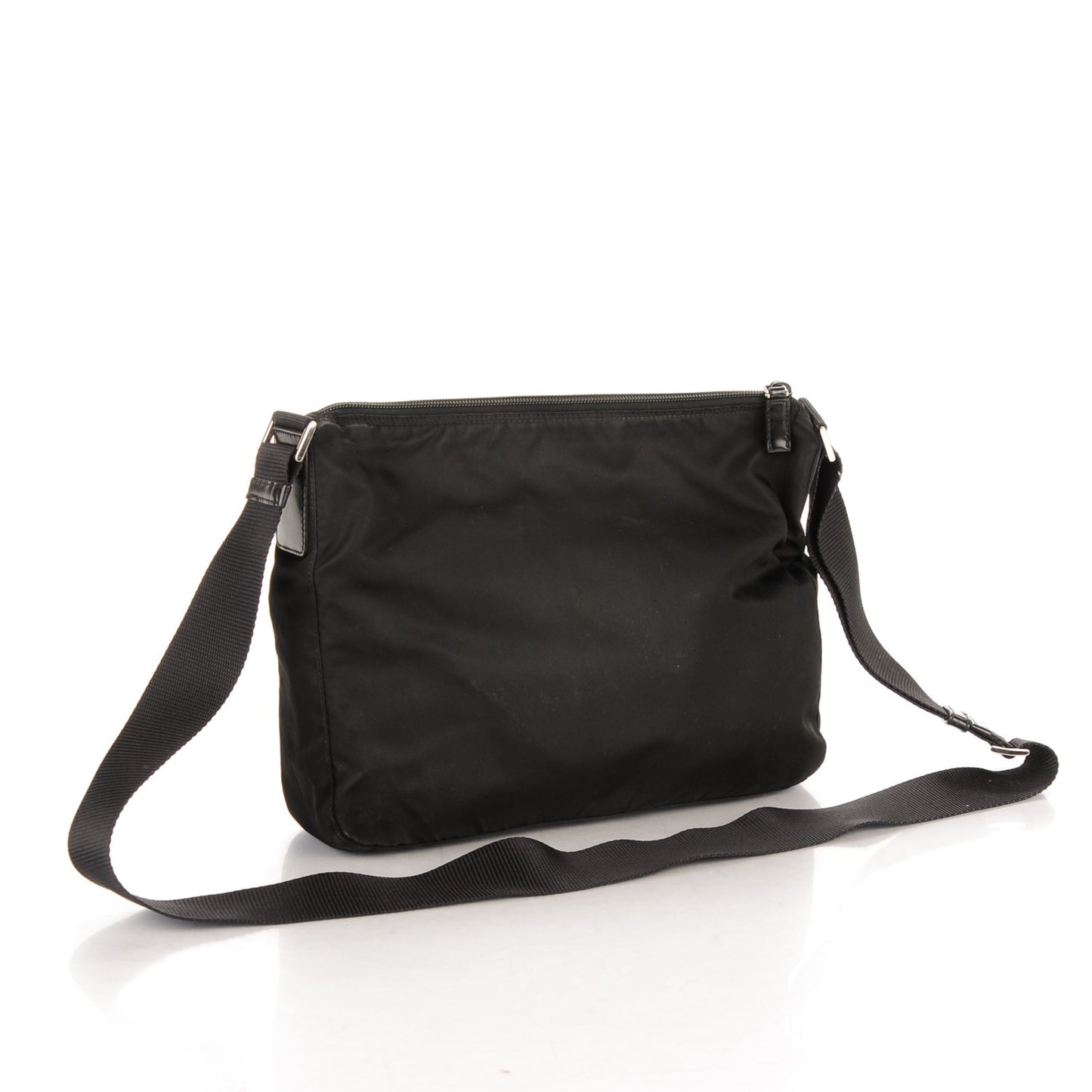 Nylon Vela Flat Messenger Bag Black