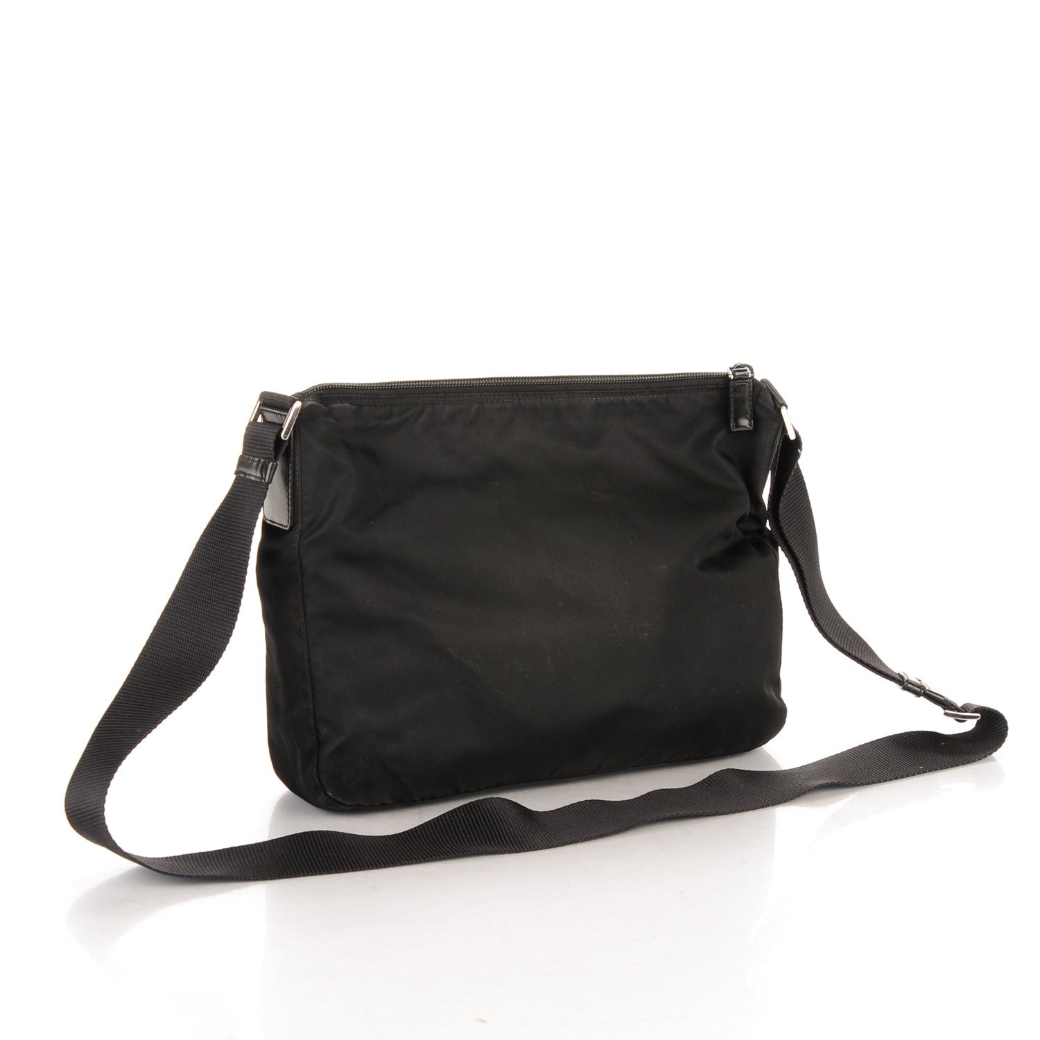 Prada Nylon Vela Flat Messenger Bag Black 3 of 7